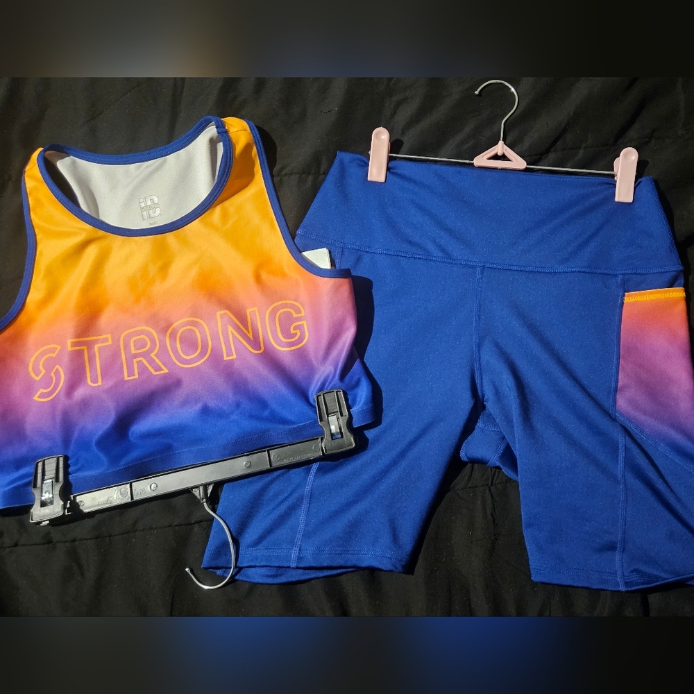 Vibrant Blue and Orange Activewear Set